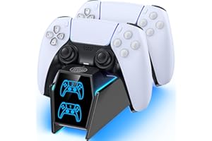 Tokluck PS5 Controller Charger with Cable, Charging Base for P5 and P5 Edge, 2.5H Recharge for PS5 Controller Compatible with