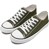 rosyclo Canvas Shoes for Women and Men, Low Top Canvas Sneakers Fashion Lace Up Comfortable Womens Classic Casual Tennis Walking Shoes