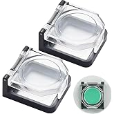 2Pcs Power Push Button Switch Cover Collision Resistant Dustproof Safety Switch Protector for 39 * 34mm Square Mounting Hole Momentary with Double-Sided Tape