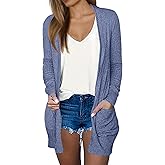 DB MOON Womens Long Cardigan 2026 Fall Lightweight Long Sleeve Open Front Sweater with Pockets