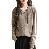 Chanyarn Women's 100% Merino Wool Zip Up Hoodies 2025 Fall Winter Warm Long Sleeve Knit Sweatshirt Cardigan with Pocket