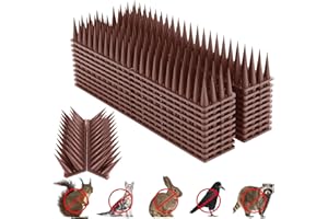 QUUNOOT Bird Spikes, 9 Pack Bird Deterrent for Outside, Pigeon Spikes for Raccoon Squirrel Cats Bird Deterrent Spikes for Fences and Roofs to Keep Birds Away(8.4Feet)