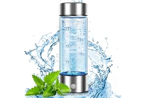 HOIUTER Hydrogen Water Bottle, 2024 New Portable Hydrogen Water Bottle Generator, Rechargeable Hydrogen Water ionizer Machine with SPE and PEM Technology for Daily Office Home Travel (Silver)