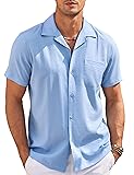 COOFANDY Mens Button Down Beach Shirts Casual Short