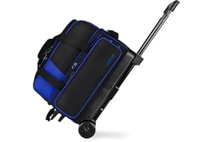 LARIPOP Dual Roller 2-Ball Bowling Bag, Featuring a Separate Large Shoe Compartment Capable, a 3-Section Telescopic Handle that Extends Up to 40"