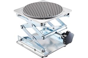 GENERIC Non-Slip 6 x 6 Inch Lab Scissor Jack Stand Laboratory Mini Scissor Jack Lift Stand Stainless Steel Platform,Adjustable Height 65-260mm, Support Weight 10kg
