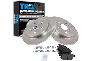 TRQ Rear Brake Pad & Rotor Set Ceramic Compatible with 2014-2019 Toyota Corolla 2010-2013 Prius 2012-2013 Prius Plug-In 2009-2013 Matrix 2009-2010 Pontiac Vibe 2011-2013 Lexus CT200h 2017 Prius Prime