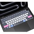 Shortcuts Hotkey Keyboard Cover for 2024-2021 MacBook Pro 14 inch A3112 A3401 A3185 A2992 A2918 A2779 A2442 with M4 M3 M2/ Pro 16" A3403 A3186 A2991 A2485/MacBook Air 15.3" 13.6" A2941 A2681 Skin-Grey