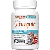 Nutramax Imuquin Health Supplement Powder for Cats, with Beta Glucans, with Astaxanthin, 30 Sprinkle Capsules