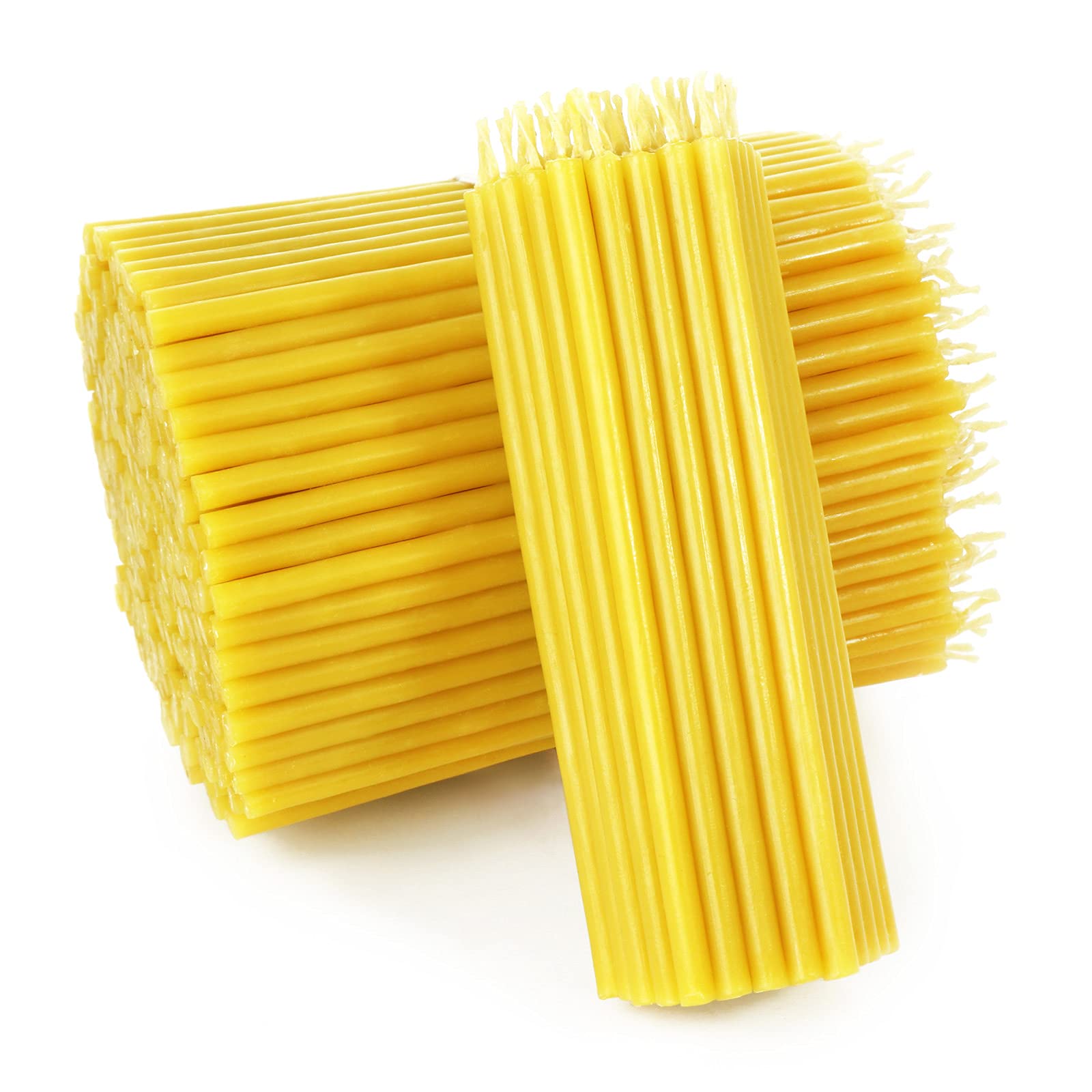 NKlaus - Thin Yellow Wax Candles - Height 12,5cm - Altar- Ritual Candles - Church Quality 50pcs - ca. 140g 36260