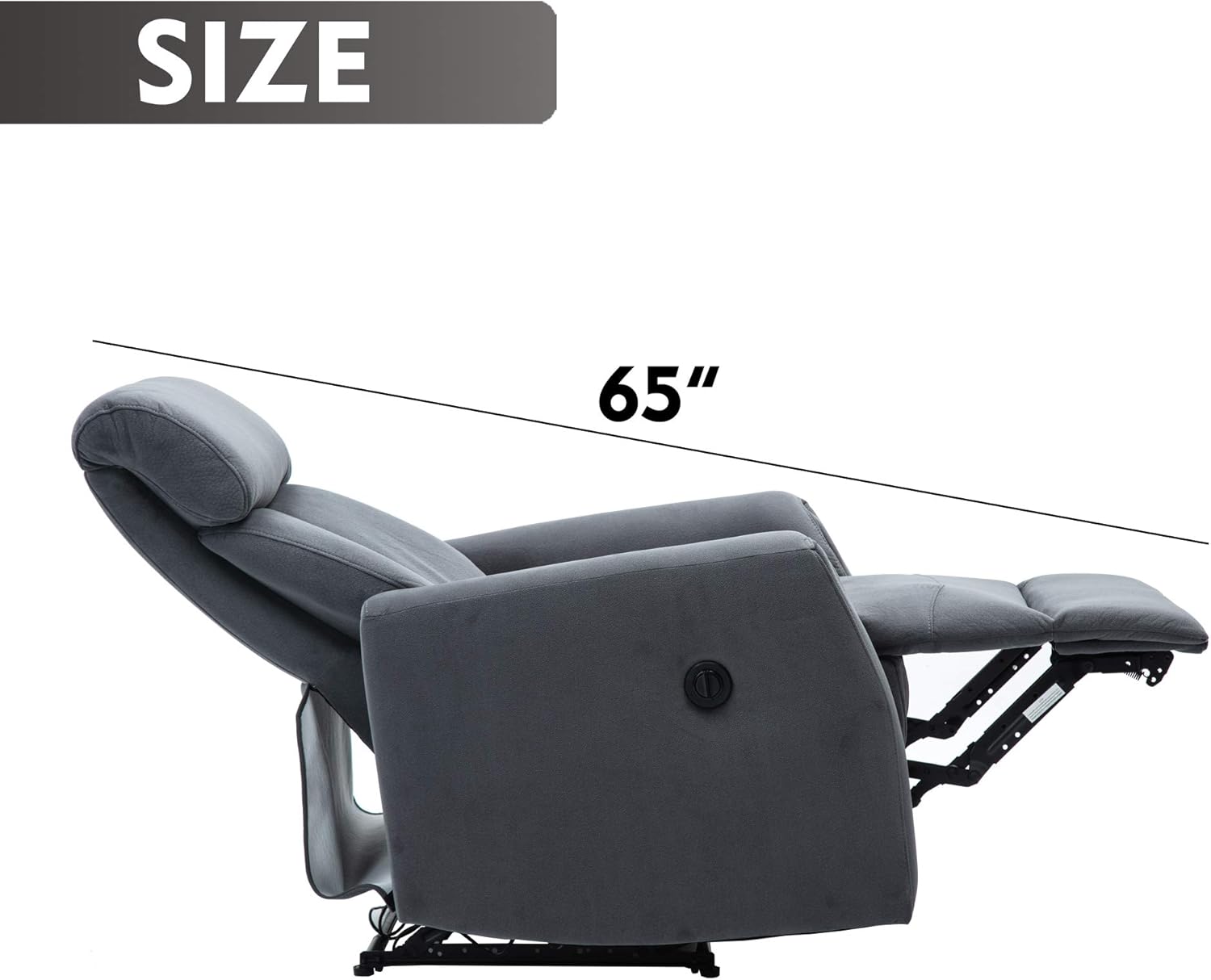 Merax Electric Recliner Chair Lazy Boy Sofa for Elderly, Office or Living Room, Blue-Gray: Furniture & Decor