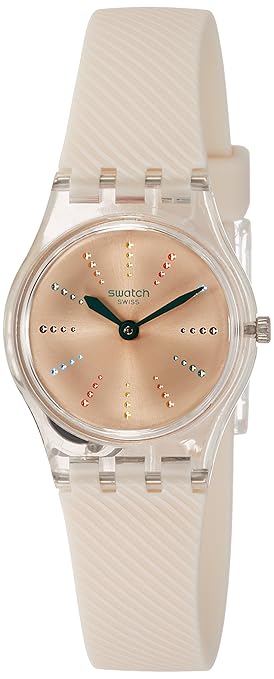 Swatch Damen Analog Quarz Uhr mit Silikon Armband LK372