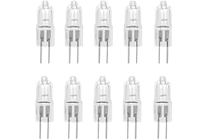 12VMONSTER Pack of 10 - 10 Watt 6V JC G4 Base Halogen Lamp 10W Bi-Pin Light Bulbs 6 Volt JC Laboratory Optical Microscope Lab Equipment Scope Camera Flashlight Clinic Medical Dentistry Video Lighting Replacement
