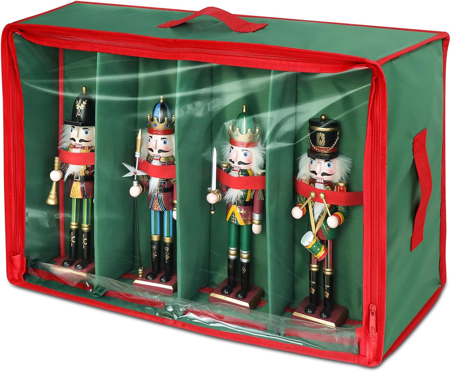 Nutcrackers - bruwaa Christmas Figures Storage Box - Only Box, Doll House Holds 4 Statues up to 16