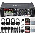 Zoom F8n Pro MultiTrack Field Recorder Bundles with 4x Zoom ZDM-1 Podcast Mic Pack with 2x 4 AA Batteries & Charger and 2x 64GB Extreme PRO Memory Card