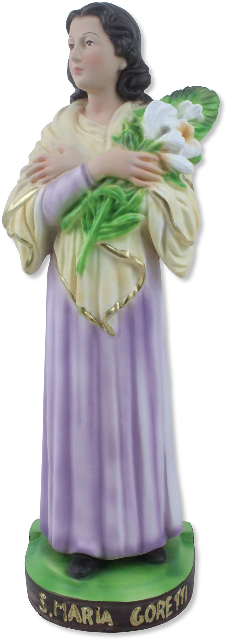 Proposte Religiose Statue of St. Mary Goretti. Height 30 cm. Hand-painted.