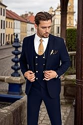 Aowdoy Men's Suits 3 Piece Slim Fit Tuxedo Suit One