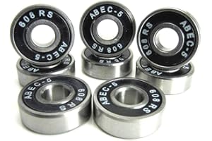 TRB RC 8x22x7mm SI-BK ABEC 5 Precision Skate Ball Bearings Rubber Seals (8)