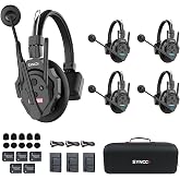 SYNCO XTalk XPro5 Wireless Intercom Headset System (Xpro5 Five Users) | Antenna Enhanced Signal Reception 2.4GHz Full Duplex Random Master for Team Communication,Movie Shoot,Live Show Stage
