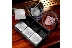 UIDMEN Personalized Ice Cube Mold, Thickened Ice Cube Mold, Custom 2" Rocks, Food Grade Silicone Mold with Lid, Gifts for Whi