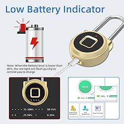 Fingerprint Padlock, Eseesmart Padlock Long