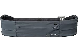Nathan Zipster Fit Running Belt. Adjustable, Bounce Free Waist Pack. Pockets with Zippers. Runners Fanny Pack. Fits All iPhones, Android, Samsung etc. One-Size-Fits-All. for Men and Women