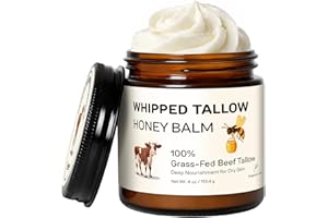 Starwise Beef Tallow for Skin, 100% Grass Fed Whipped Beef Tallow for Face & Body, Natural Moisturizer with Honey, Shea Butte