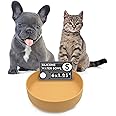 Should We Go? The Perfect Dish - Durable Dog Water Bowl - No Spill - Less Mess Non-Tippable Water & Food Bowl, Pure Silicone, Spill Proof with Suction Cup, Suitable for All Pets, Small-Honey