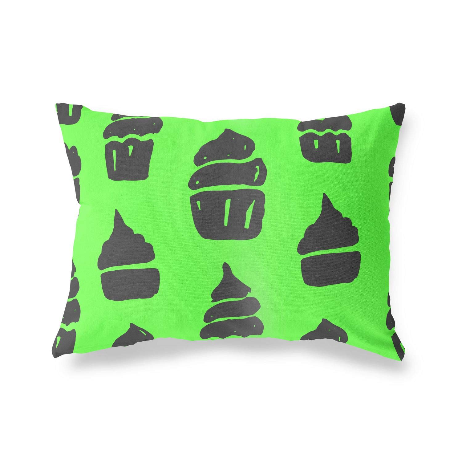 BonaMaison Decorative Cushion Cover, Neon Green Fume Throw Pillow Covers, Home Decorative Pillowcases for Livingroom, Sofa, Bedroom, Size: 45X60 Cm - Designed and Manufactured in Turkey
