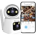Kinnkall Pan/Tilt Indoor Camera Dual Lens for Baby Monitor Pet Camera, 2.4G/5G WiFi-Camera for Home Security, 4MP HD Wireless Camera with Mobile App & PCs,Motion Tracking, Cloud/SD, 24/7