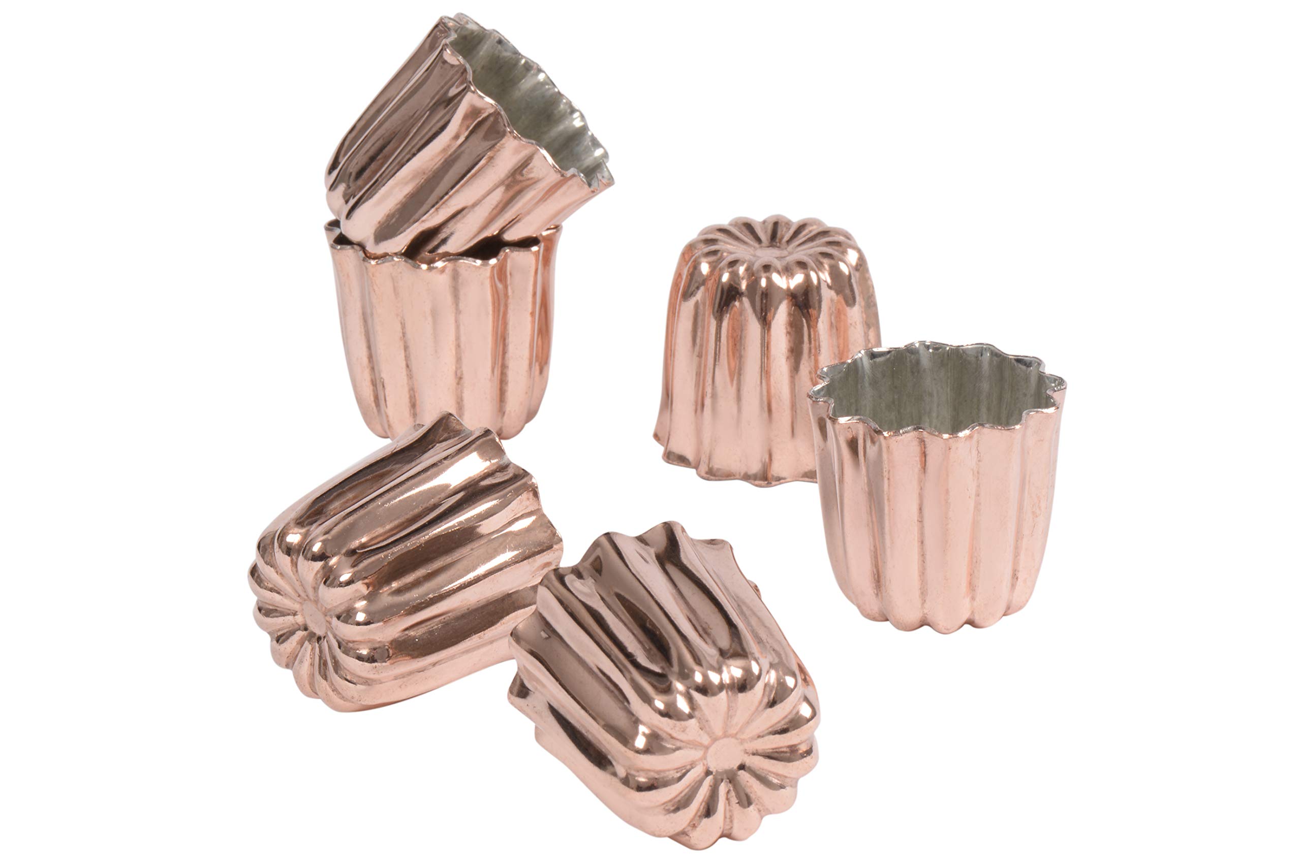 patisse 43016 Copper 35 mm Cannelé Moulds Pack of 6
