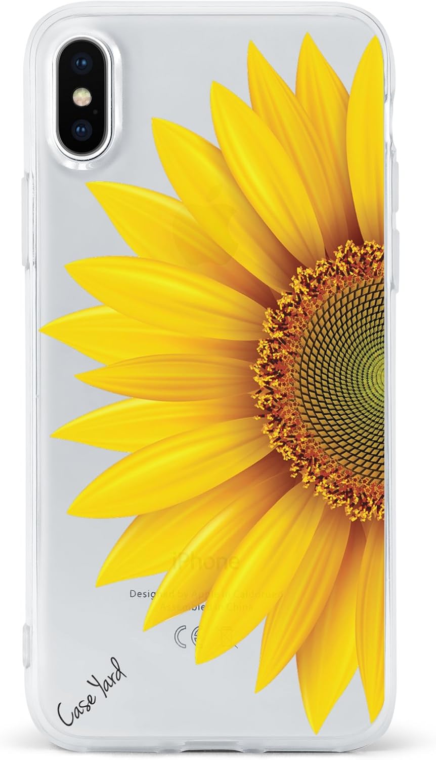 iPhone SE Case by Case Yard Fit for iPhone SE 4.7-Inch [ 2020 Release ] Shock-Absorption iPhone SE Case Clear iPhone SE Clear iPhone SE Case Half Sunflower Black or White