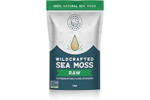 Herbal Vineyards Organic Wildcrafted Gold Raw Sea Moss 1.4oz - Non-GMO, Nutrient-Rich for Teas, Smoothies, Ice Cream & Sea Moss Gel - Perfect for Men's & Women's Wellness