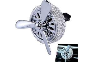 Jewkot 1 PC Bling Car Fan for Vent Port, Clip-on Installation, Portable Vehicle Decorative Fan, Universal Durable Vehicle Interior Cooling Accessories for Truck SUV Car Motorcycle (Silver)
