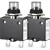 DIYhz Thermal Circuit Breaker, 30A 125/250VAC Circuit Breaker Push-Button Reset with Quick Connect Terminals and Waterproof Button Cover 32VDC Thermal Overload Circuit Breaker 98 Series 2 Pcs