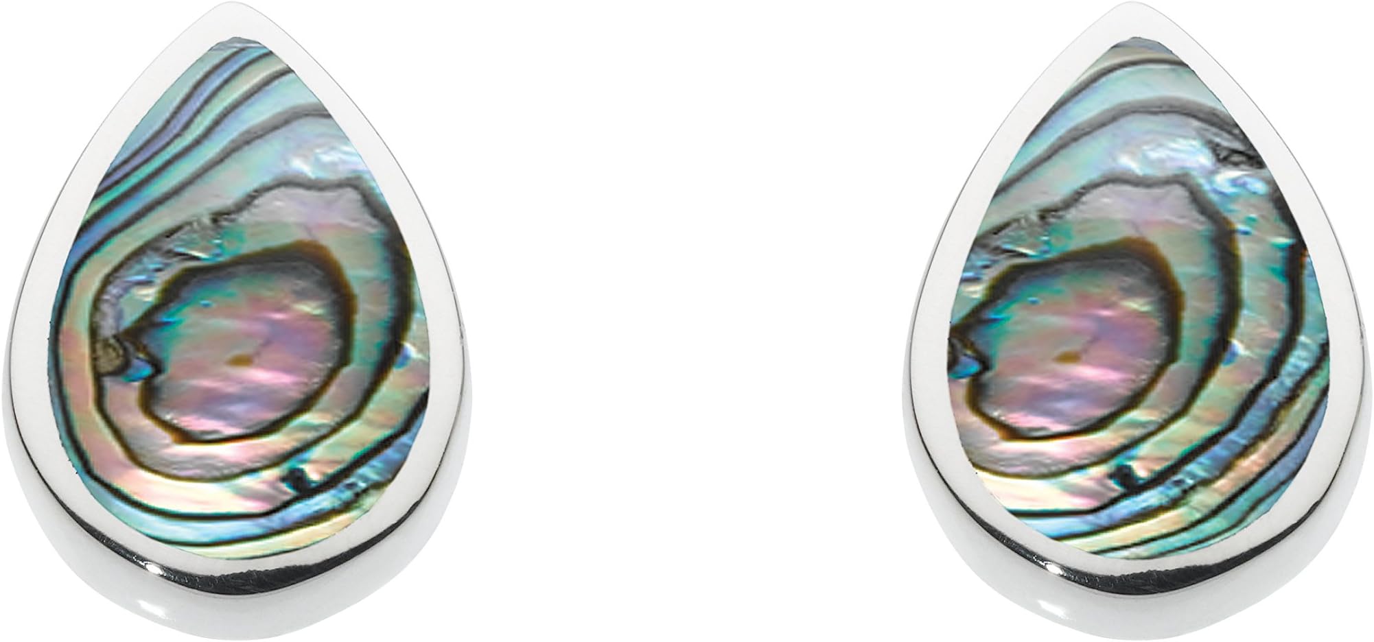 DewSterling Silver and Shell Pear Stud Earrings
