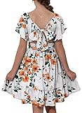 blibean Girl Summer Tie Back Dress Tweens Kids Cute