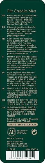Faber-Castell Art & Graphic Pitt Graphite Matt Pencil Tin of 6 view 4