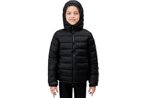SOLOCOTE Kids Winter Puffer Jacket - Lightweight Packable Quilt Water-Resistant Hooded Jackets for Girls and Boys
