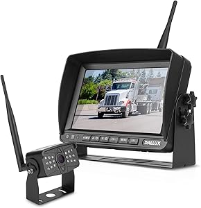 Digital Wireless Backup Camera Kit with 7 inch DVR Monitor for Heavy Vehicle/5th Wheel Pickup/Truck/Trailer/Bus/Van/RV Camper/Agriculture with 1080P Stable Signal IP69K Reverse Rearview/Front Camera