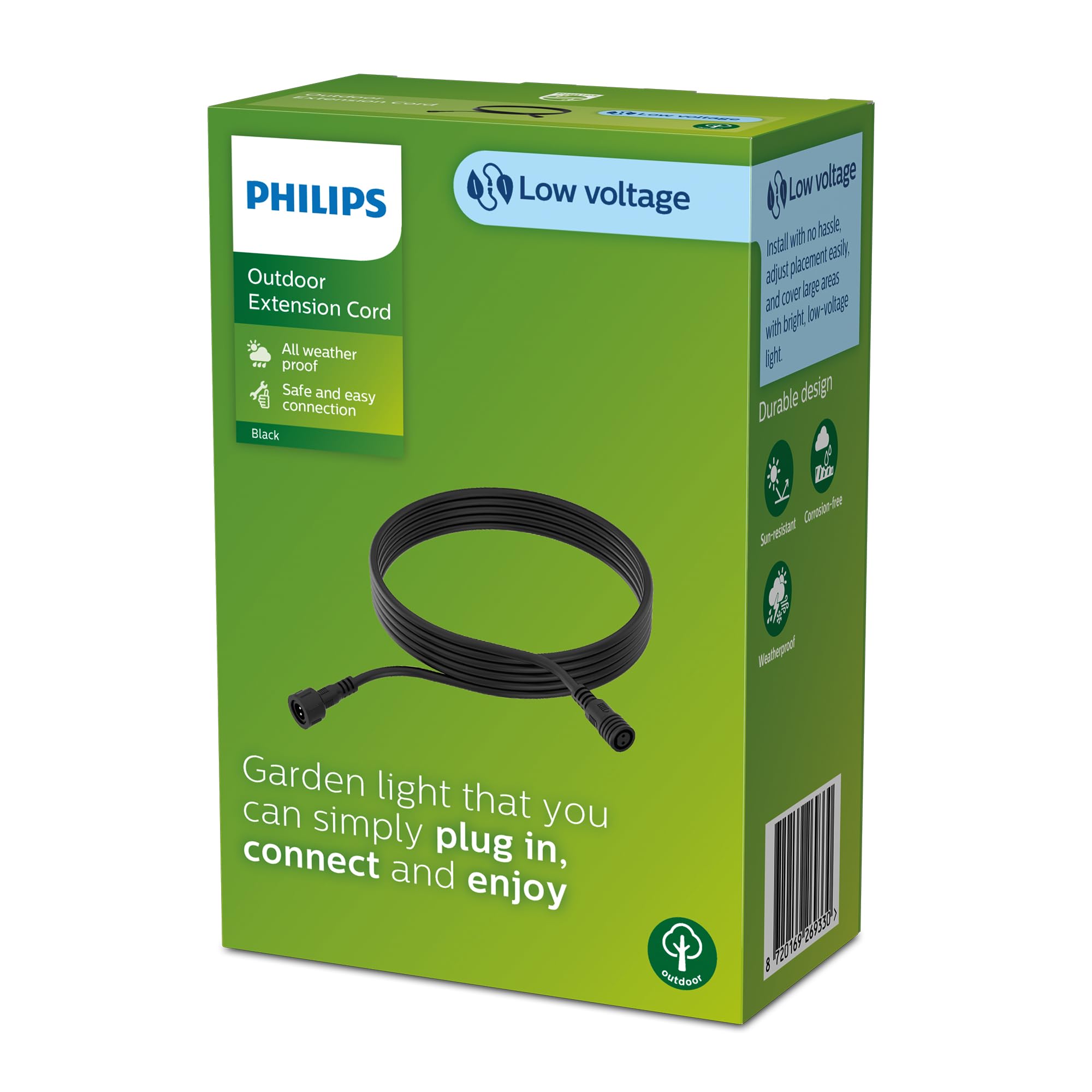 Philips Lighting GardenLink Low-Voltage Outdoor 5m Cable, 24V, Black, IP67 Waterproof