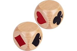 WODGOD Double Trump Marker Dice Big Size 1.57''(4cm) Euchre Indicator,Trump Suit Dice,Wooden Cube,Lucky Cube,Great Tools for Euchre Pinochele Playing Cards,Great Gift for Bridge Cards