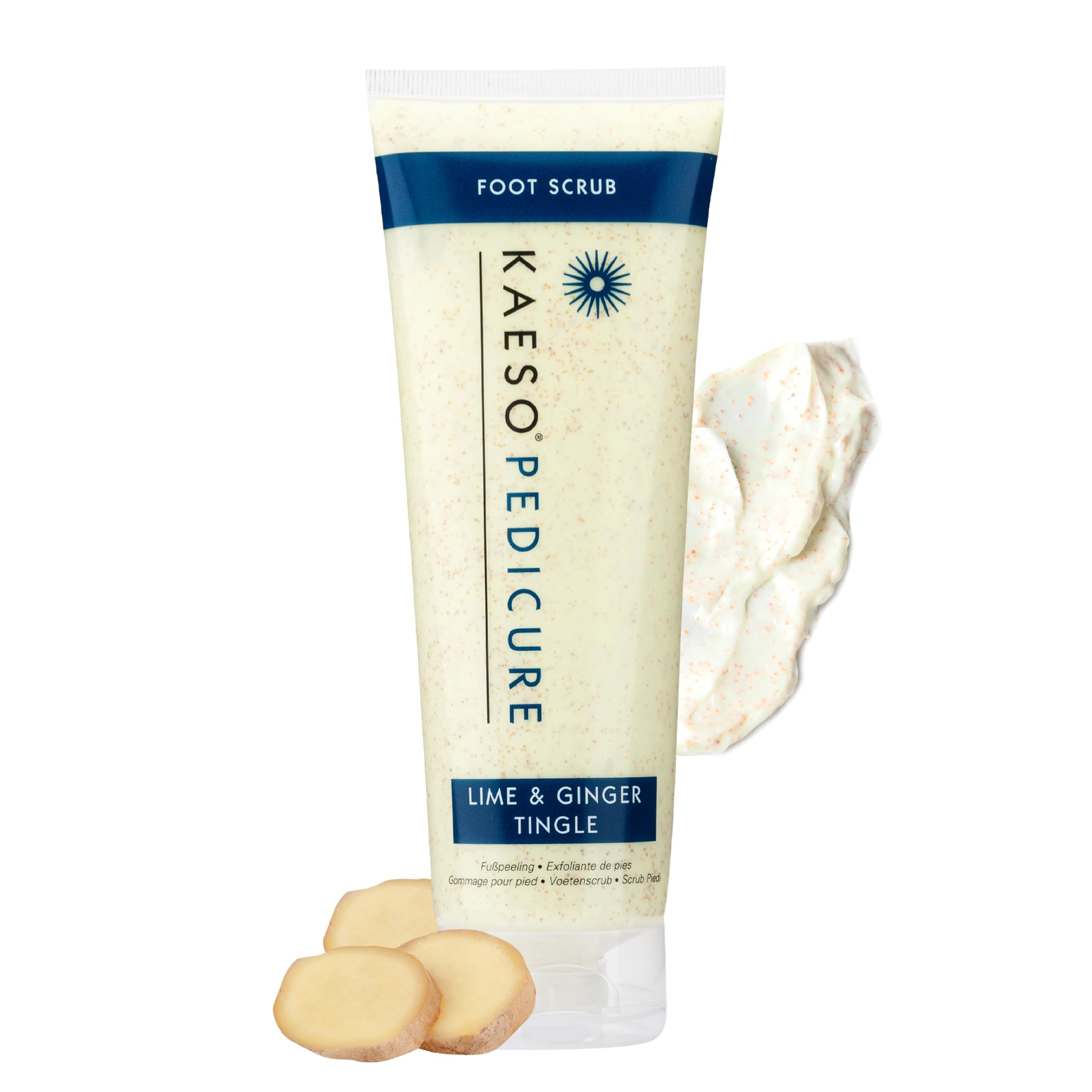 Kaeso Lime & Ginger Tingle Foot Scrub 250ml – Exfoliating Foot Scrub for Smooth & Soft Feet – Refreshing & Revitalising Foot Care – Professional Skincare