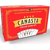 All7s Deluxe Canasta Game Set - Large Print Cards for Adults | Point Values on Cards and Tray - Scorepad, American Play, Special Hands Guide