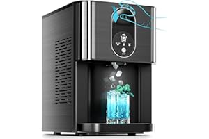 Kismile Countertop Nugget Ice Maker, 20DN 50LBS/Day Output, Self-Cleaning, Soft Chewable Pebble/Pellet Ice with One-Click Operation for Home