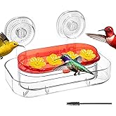 Redboat Window Hummingbird Feeder, Strong Suction Cup Hummingbird Feeder with 4 Feeding Ports, Easy to Clean and Refill Plastic Humming Bird Feeder,Gifts,1 Pack,10oz