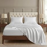 LANE LINEN Split King Sheets Sets for Adjustable Bed Sateen Weave - White | Split King Sheets - 5-Piece Set, 16" Deep-Pocket Snug Fit, 1000 Thread Count, Made For Adjustable Beds, Luxe Sheen