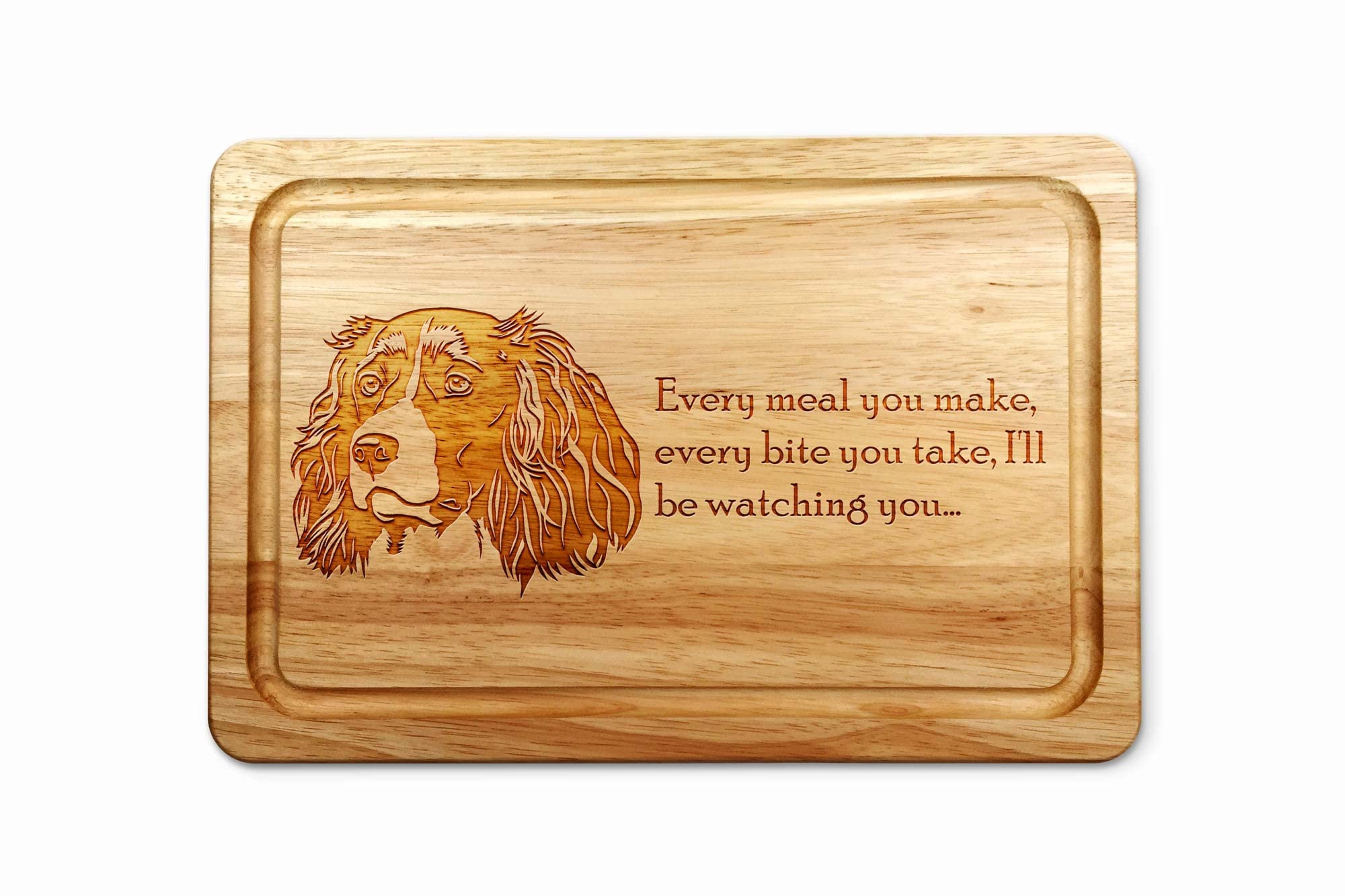 Personalised Store Springer Spaniel Wooden Chopping Board 30 x 20 cm