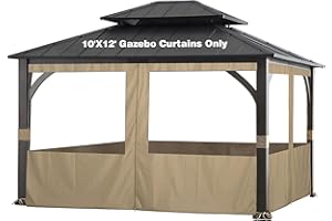 SCOCANOPY Clear Window Gazebo Privacy Curtain Set Fit for Rona 10X12 Ft Gazebo,(Beige)