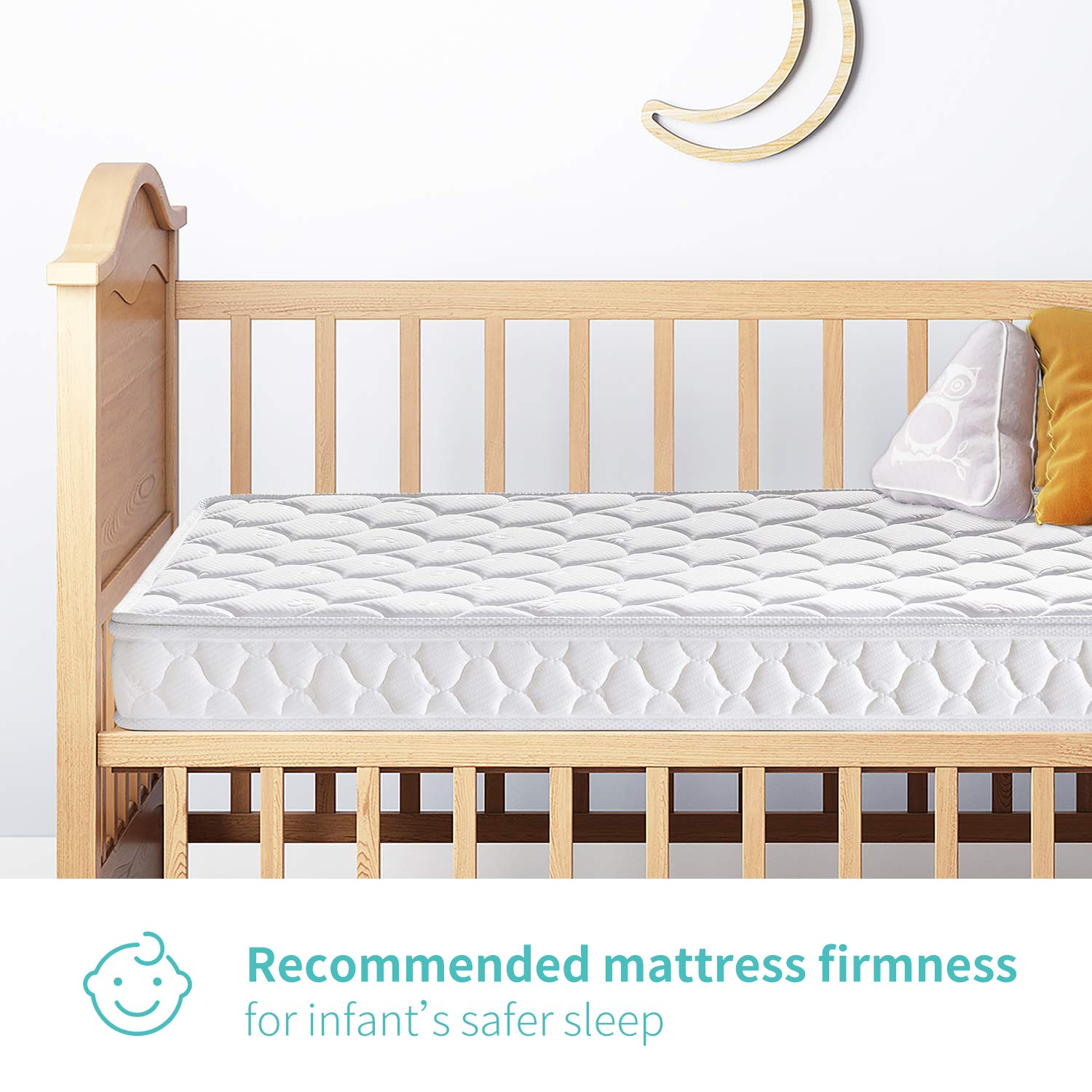 【2020 New Version】 Bubble bear Knitted Premium Foam Crib Mattress and Toddler Mattress with Removable Washable Protector Cover| Good Flexibility | Breathable|Feel Soft|Size:52X27.6X4.8(White) : Baby